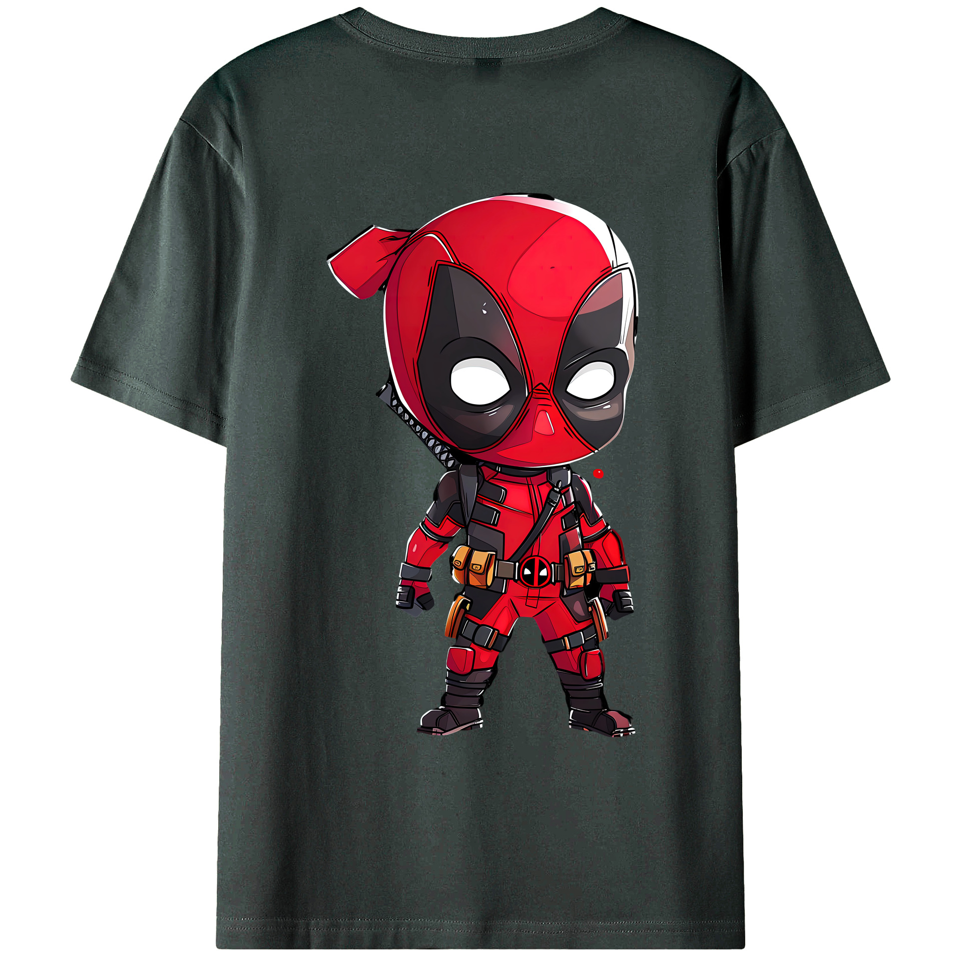 （画像用） Deadpool デッドプール 綿100％ メンズ半袖Tシャツ（バックプリント） 通気性